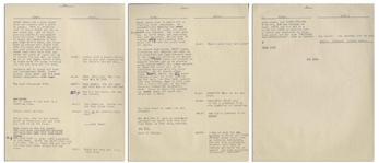 Moe Howard's 29pp. Script for The Three Stooges 1949 Pilot TV Show ''Jerks of All Trades'' With Shemp -- Annotated by Moe, With His Signature -- 8.5'' x 11'' -- Very Good Condition